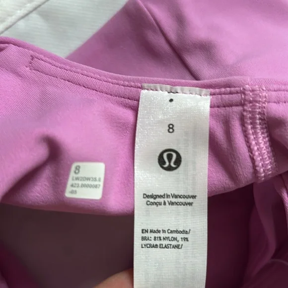 LULULEMON ALIGN V-NECK BRA A/B IN DAHLIA MAUVE (DHMU) SZ 8 NWT